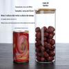 Pote de vidro transparente borossilicato com tampa de bambu para grãos lanche pote de vidro para armazenamento garrafa de armazenamento de cozinha pote para chá
