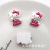 Accesorios de resina con diseño de gato KT de dibujos animados brillantes, para hacer uno mismo, con gel de crema, pinza para el pelo, cuerda, caja de almacenamiento, parche, taza, hebilla de zapato, material
