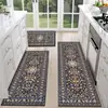 Tapetes Largos para Piso de Cocina, Resistentes a Manchas y Fáciles de Mantener, Tapetes de Piso de Terciopelo de Cristal para el Hogar, Juego de Dos Piezas, Tapetes de Entrada Resistentes al Desgaste