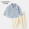 Conjunto de Camisa e Calça Panda Kaka para Meninos Roupa de Outono Infantil Roupas Casuais de Outono para Meninas Roupas para Bebês e Crianças Pequenas