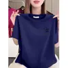 Venta de Liquidación~ Camiseta de Manga Corta de Gama Alta para Mujer, Cuello Redondo Holgado, Estampada, Adelgazante, Tallas Grandes, Top Casual, Nuevo Estilo de Verano