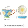 Taza de Porcelana con Color Bajo Esmalte de Pino Personalizada para Oficina de Gran Capacidad Taza de Desayuno Taza de Leche Taza de Pareja