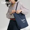 Bolsa de Hombro y de Mano de Lona con Rayas Rojas de Gran Capacidad Estilo Coreano Ins Diseño de Nicho