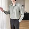 Camisas de Manga Larga para Niño Estilo Nuevo de Primavera 2022, Camisas de Color Puro para Hombre Modernas, Casuales y Versátiles, Camisas de Estilo Ligero y Maduro para Hombre