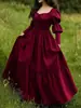 Vestido Vinho Estilo Francês com Laço Grande para Outono e Inverno, Elegante e Estiloso Vestido Justo de Gola Quadrada com um Toque Sofisticado para Mulheres