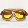 Gafas de Karting, Gafas Retro, Gafas de Motocicleta en Stock, Gafas Protectoras, Gafas Harley, Gafas de Seguridad T11 Piel Amarilla