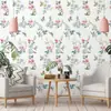 Pegatina de Pared Floral Romántica Autoadhesiva Papel Tapiz Resistente a la Humedad y al Moho Ecológico Lujo Ligero Decorativa para Pared de Dormitorio Armario Renovación