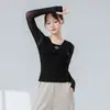 Ropa de Práctica de Danza Clásica para Mujer, Nuevo Top de Malla Gruesa de Manga Larga para Otoño e Invierno, Estándar Nacional para Danza Clásica