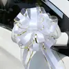 Decoração de Natal Transfronteiriça 6,4cm Tamanho Grande Flor Puxada à Mão Arranjo de Casamento Decoração de Carro de Casamento Bola de Flores Fita