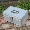 Caja de Almacenamiento de Aleación de Aluminio Caja de Herramientas Multifuncional para el Hogar Caja Grande con Contraseña Caja de Almacenamiento Portátil Caja de Dinero con Cerradura