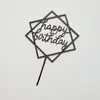 Letra Inglesa Mais Vendida Feliz Aniversário Decoração de Bolo Acrílica Inserção, Tamanho Grande Espessado