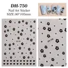 Adesivos de Unha Pequena Flor Pintados à Mão em Preto e Branco Adesivos de Unha Pequena Flor Perfumada de Alto Padrão Estilo Joia Dh
