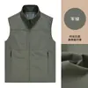 Chal informal versátil de alta gama para hombre, para exteriores, de talla grande, impermeable, de secado rápido, sin mangas, con múltiples bolsillos, a la moda