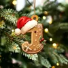 Colgante de Carta de Jengibre de Papá Noel Decoraciones para Árbol de Navidad Adornos Navideños Colgantes de Cartas de Navidad