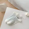 Calcetines Finos Transpirables de Primavera y Verano para Niños Populares en Internet Coreanos de Rejilla Dibujos Animados Dachshund Bordados Algodón Dopamina Calcetines Cortos