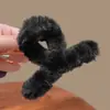Pinza de Garra de Peluche para Mujer, Pinza Grande para el Cabello de Otoño e Invierno con un Toque de Lujo, Pinza de Tiburón Ins para Cabello Grueso, Pasador para Moño, Accesorio para el Cabello
