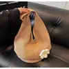 Bolso de Paja Estilo Vacaciones de Playa 2025 Nuevo Bolso de Hombro Bolso Tote de Paja de Verano Gran Capacidad Bolso Tejido Portátil