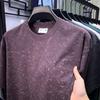 Camiseta Masculina de Manga Curta Lavada e Desgastada de Peso Pesado Estilo Retro Americano Batik Algodão Puro Solta Gola Redonda Ombro a Ombro
