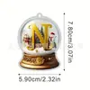 Letra Bola de Cristal Amarilla Acrílico Colgante para Coche Decoración de Árbol de Navidad Decoración del Hogar Espejo Retrovisor