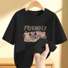2544 # Roupa Infantil Meninas Camiseta de Manga Curta 2025 Verão Novo Média e Grande Crianças Bebê Algodão Puro Manga Meia Manga Casual Tops