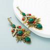 Aretes de Aleación con Diamantes de Estilo Étnico Retro de Venta Caliente Europeo y Americano Moda Largos Estilo Frío Elegantes Aretes