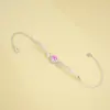 Pulsera de Plata de Ley S925 Zafiro Rosa Padparadscha Azul Simple Moda Versátil Lujo Ligero Sensación de Gama Alta Joyería de Mano Regalo para Mejor Amiga