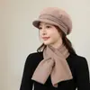 Gorro tejido de punto cálido de nuevo estilo para mujeres de mediana edad y ancianas, otoño e invierno, gorra de pico de pato para mamá, gorro a prueba de frío con forro polar para abuela