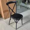 Silla de Banquete de Hotel de Madera Maciza Retro, Silla de Comedor con Respaldo, Silla de Comedor Doméstica de Respaldo Cruzado, Silla de Ocio Simple para Casa de Huéspedes al por Mayor