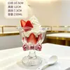 Jingyuan estilo ins vaso de vidrio para helado taza de helado casera creativa alta taza de postre de helado taza de helado para batido venta al por mayor