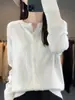 Cárdigan Mujer Otoño Invierno Nuevo Abrigo de Lana Estilo Corto Holgado Elegante Camisa de Manga Larga Negro Talla Única Blanco Gris