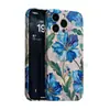 Funda de película retro azul floral de lujo para iPhone 16, popular transfronteriza, patrones personalizables