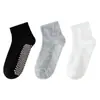 Calcetines para Niños de Color Puro de Media Caña Calcetines Antideslizantes para el Piso de Niños Calcetines Blancos para Estudiantes Calcetines Deportivos para Niñas Otoño e Invierno