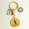 Llavero de Acero Inoxidable Tema Deportivo Fútbol Mundial 2026 Colgante de Ventilador Souvenir Regalo de Graduación