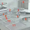 Estante Acrílico para Exhibición de Mesa de Postres Bandeja para Pastel de Fiesta de Cumpleaños Mesa de Descanso para Té de Negocios Soporte para Snacks de Té de la Tarde