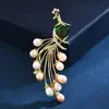Broche Sentido Avanzado Moda de Nicho Estilo Coreano Perla de Agua Dulce Corsage para Mujer Pavo Real Creativo Elegante Ropa Accesorios de Ropa