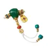 Traje de tres piezas de ágata verde y magnesita dorada original, accesorios, accesorios hechos a mano para DIY, joyería colgante, nuevo texto, juego