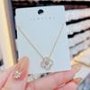 Nova Moda Lucky Flower Quatro Folhas Trevo Colar Luz Luxo Nicho Design Sense Advanced Clavicle Chain Elegante Cyber Celebrity Neck Chain