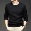 Suéter jacquard de cuello redondo transfronterizo para hombre, nuevo modelo de otoño 2026, color liso, capa interior casual simple, suéter de punto para hombre