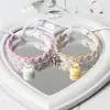Pulseira de Casal Trançada de Algodão e Linho Original Fofa Ji Yi Xiaoba Ajustável Super Fofa Desenho Animado Melhor Amiga Pulseira Magnética para Mulheres