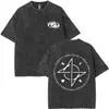Camiseta Lavada Vintage Coreana Kpop ATEEZ 2026 Gira Mundial Hacia la Luz Camiseta de Fuerza de Voluntad