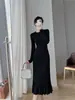Vestido de punto de cola de pez para primavera y otoño para mujer, por encima de la rodilla, de longitud media, ajustado, adecuado para usar debajo de un abrigo en invierno