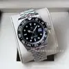 Reloj Rolex GMT con Bisel Coke, Reloj de Greenwich, Reloj Mecánico Rolex, Reloj Impermeable de Acero Inoxidable con Correa de Cuero para Hombre