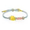 Pulsera de Gato de Oro Puro 999 con Cuentas de la Fortuna, Regalo de San Valentín para Novia, Ventas en Transmisión en Vivo