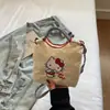 Bolso de Mano de Gatito de Dibujos Animados Lindo de Aspecto de Alta Calidad Estilo Coreano Ins para Mujer, Bolso Cruzado Simple y Ligero para Compras y Viajes