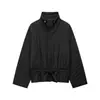 Roupas femininas transfronteiriças 2026 Moda europeia e americana casual de corte solto com zíper gola alta jaqueta acolchoada de algodão A37399