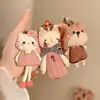 Ins Coreano Tecido Feito à Mão Pingente de Desenho Animado Boneca Acessórios de Moda Chaveiro Acessórios para Bolsa Fivela de Segurança Fofa