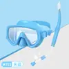 Traje de snorkel, máscara de gran campo de visión, snorkel semiseco, traje de buceo de silicona con espejo, equipo de buceo de dos piezas