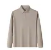 Camisa Polo Estampada de Manga Longa Unissex Lapela de Negócios Logo em Transferência Térmica Roupa de Trabalho Camiseta Casual de Alta Qualidade