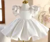 Vestido de Primeiro Aniversário 2026 Novo Vestido Princesa para Bebê Menina Primavera e Verão Vestido de Tule Bufante Cetim Vestido de Festa de Aniversário