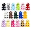 Pingente de Urso Cartoon Colorido, Pingente Colorido Banhado, Corrente para Celular, Chaveiro, Material Decorativo Tridimensional, Acessórios para Joias DIY